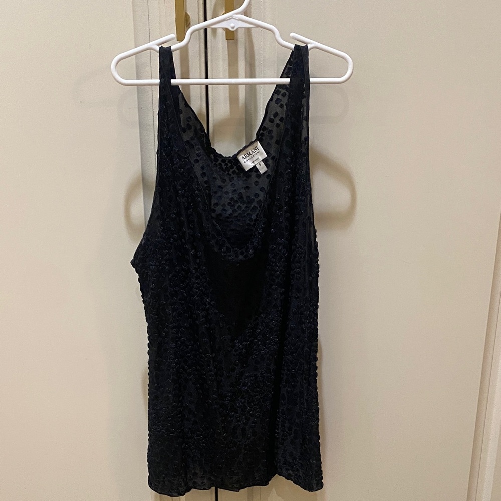 Vintage Armani Collezioni Black sheer camisole.